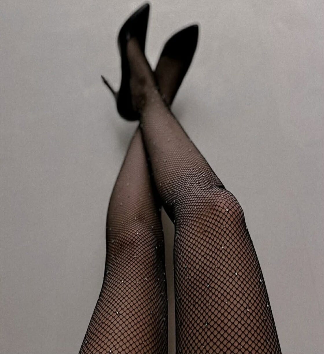 Διχτυωτό Καλσόν Με Στρας Μαύρο