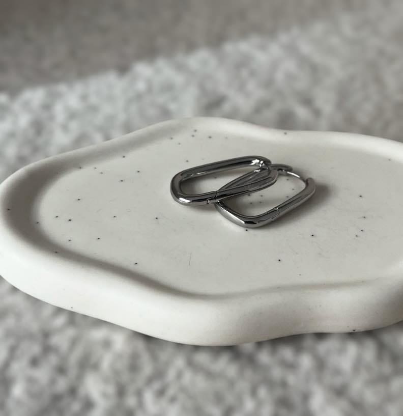 ατσαλινα ασημί σκουλαρίκια