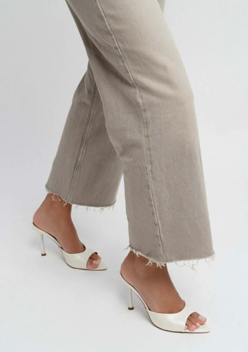 Revecca Mules Λουστρίνι Μυτερό Λευκό